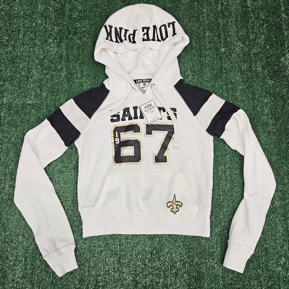 Women’s Victoria Secret Love Pink New Orleans Saints 5th & Ocean S Hoodie NWT